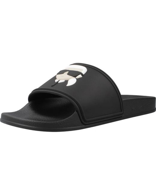 Karl Lagerfeld Black Sliders for men