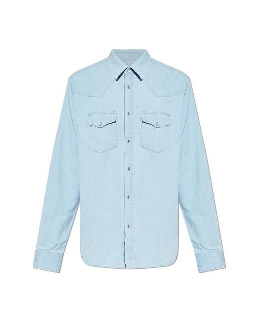 Tom Ford Blue Denim Shirts for men