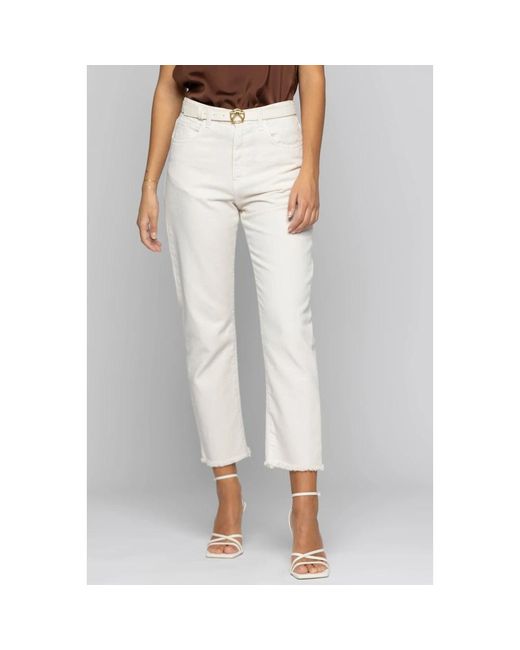 Kocca White Straight-leg jeans mit ausgefransten säumen