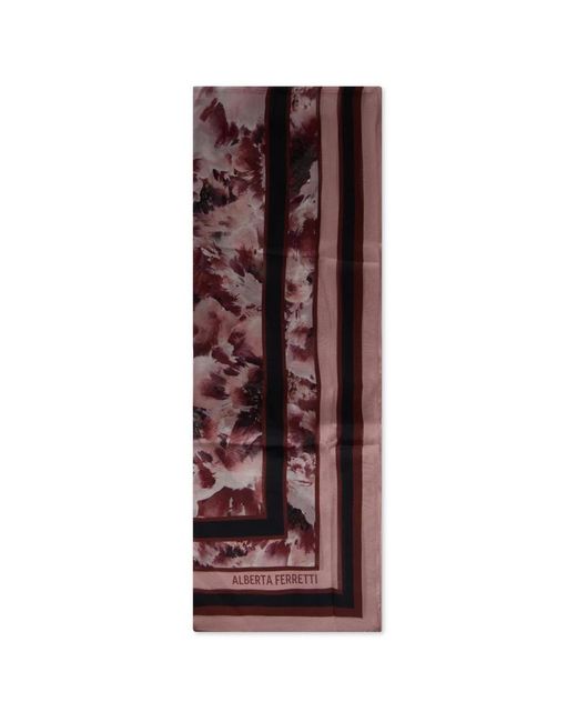 Alberta Ferretti Brown Silk Scarves
