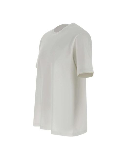 Herno Tops ,Wit ,Katoen Resort T-Shirt Van Katoen En Lichte Stretch Nylon in het Gray voor heren