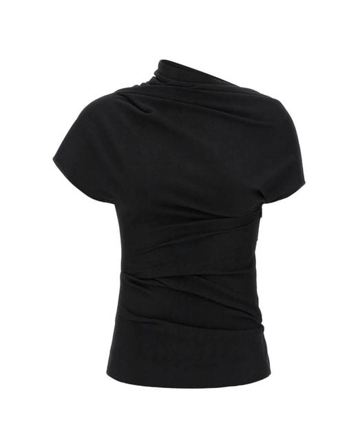 Entire studios Side Drape Top in het Black