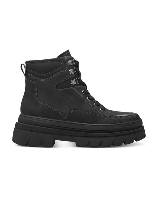 Marco Tozzi Black Lace-Up Boots