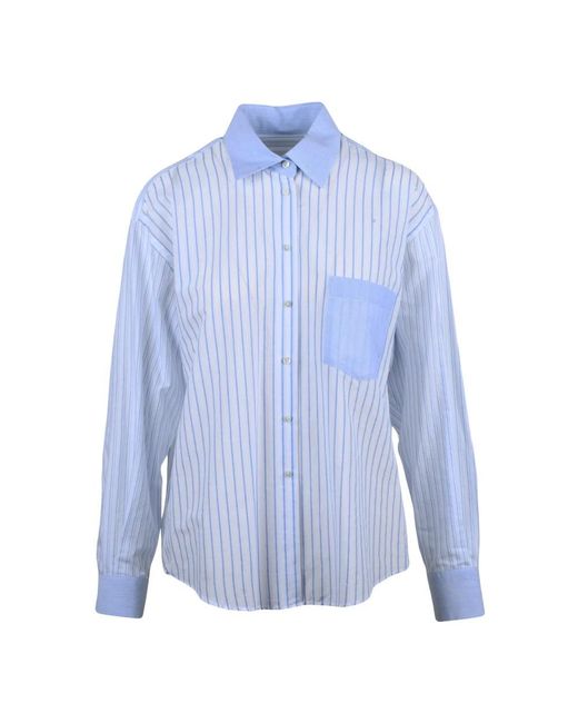 Xacus Camicia Ampia Garzata in het Blue