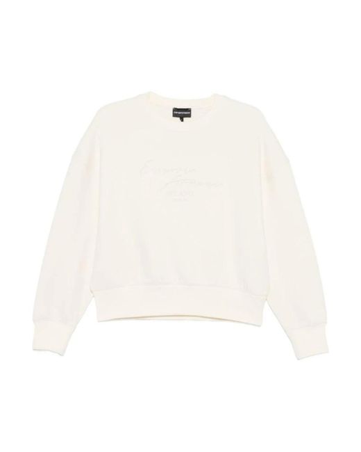 Emporio Armani White Sweatshirts