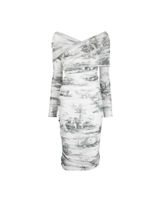 Philosophy Di Lorenzo Serafini Gray Midi Dresses