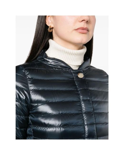 Herno Jassen ,Blauw ,Leer Elena Jacket in het Blue
