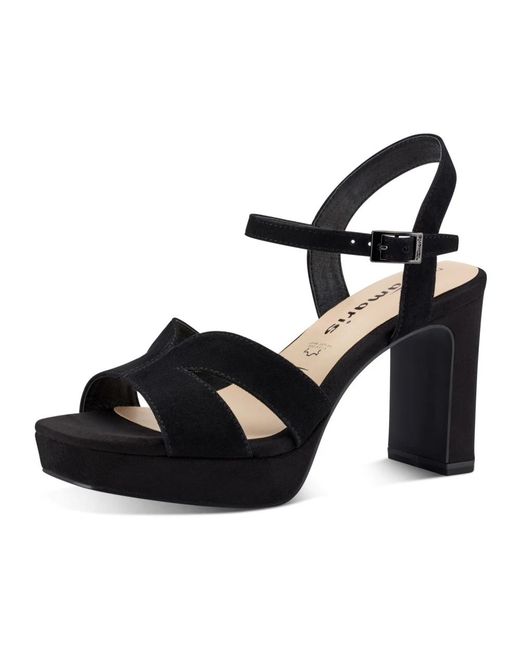 Tamaris Black High Heel Sandals