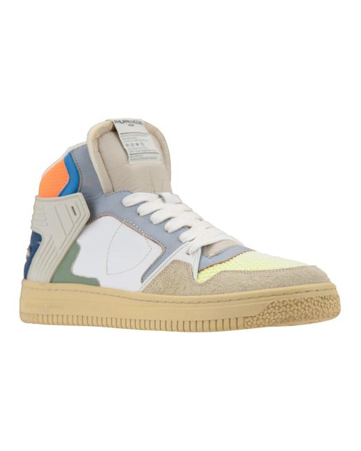 Philippe Model Schoenen ,Veelkleurig ,Leer Veterschoenen Sneakers in het Blue voor heren