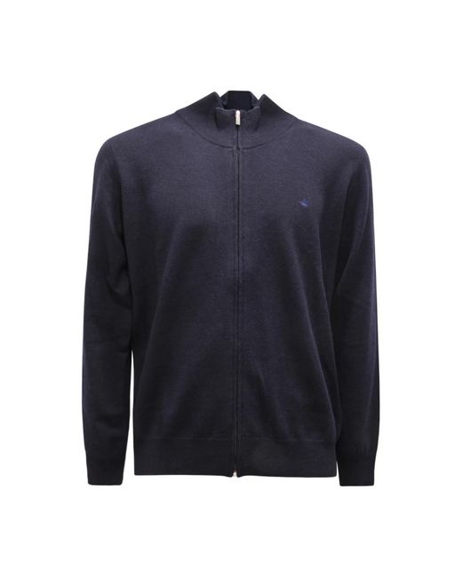 Brooksfield Truien & Vesten ,Blauw ,Wol Wol Volledige Rits Trui Blauw in het Blue voor heren