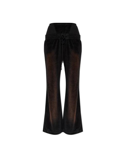 KNWLS Broeken ,Zwart ,Paris Velour Pants in het Black