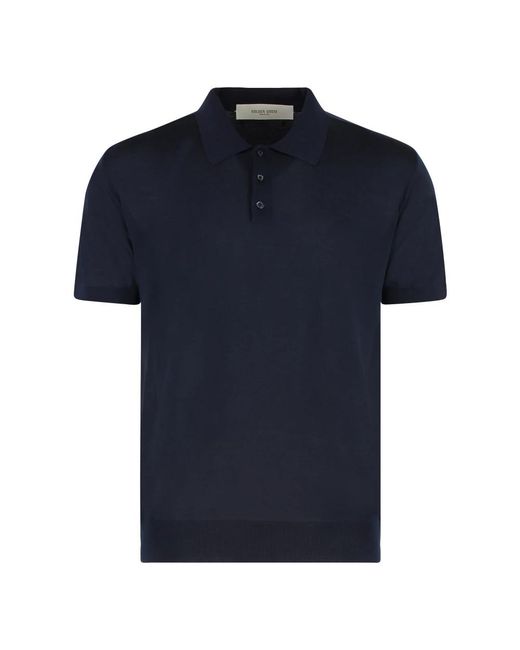 Golden Goose Deluxe Brand Blue Polo Shirts for men