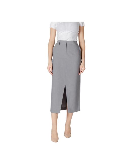 Ichi Gray Midi Skirts