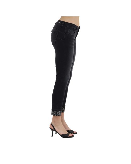 Liu Jo Black Skinny jeans mit strass-schetten
