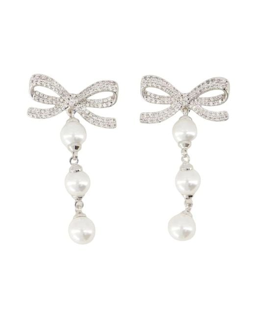 Earrings Self-Portrait de color White