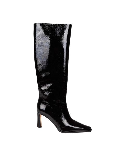 Michael Kors Black Darrah Lackleder Stiefelette Mit Absatz