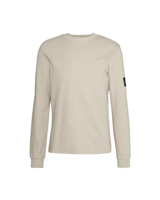 Calvin Klein Strukturiertes ml t-shirt - bio-baumwollmischung in White für Herren