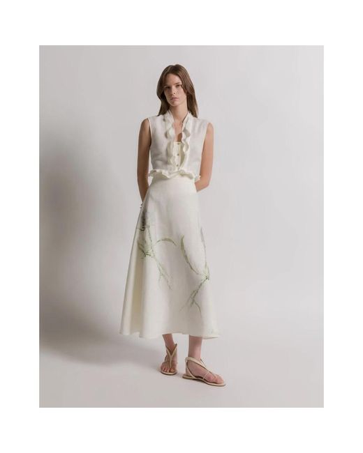 Alberta Ferretti White Flat Sandals