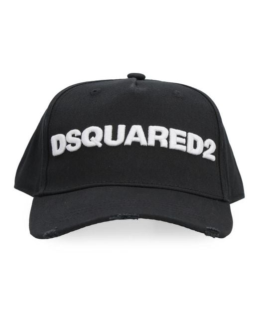 DSquared² Accessoires ,Zwart ,Katoen Embroidered Baseball Cap in het Black voor heren
