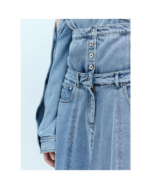 Denim Skirts ROKH de color Blue