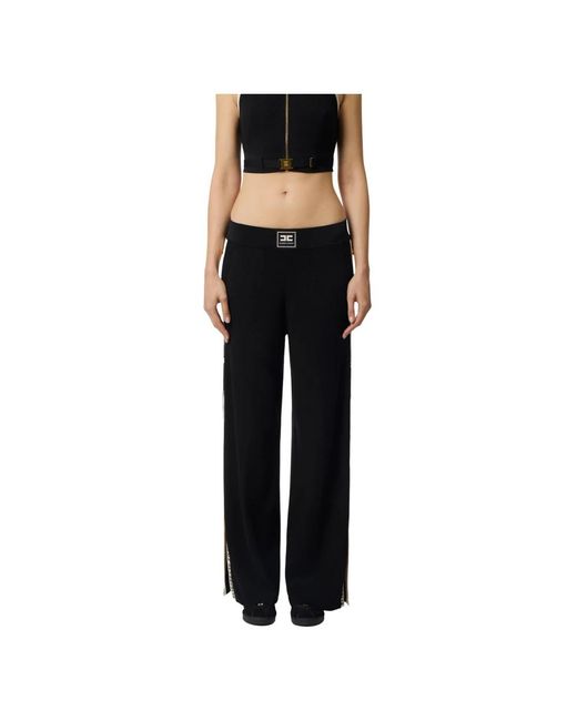 Elisabetta Franchi Black Wide Trousers