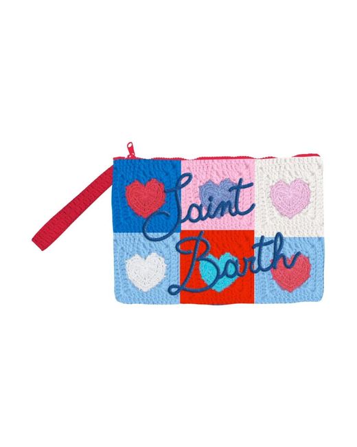 Mc2 Saint Barth Blue Handgefertigte Häkelclutch Mit Quasten