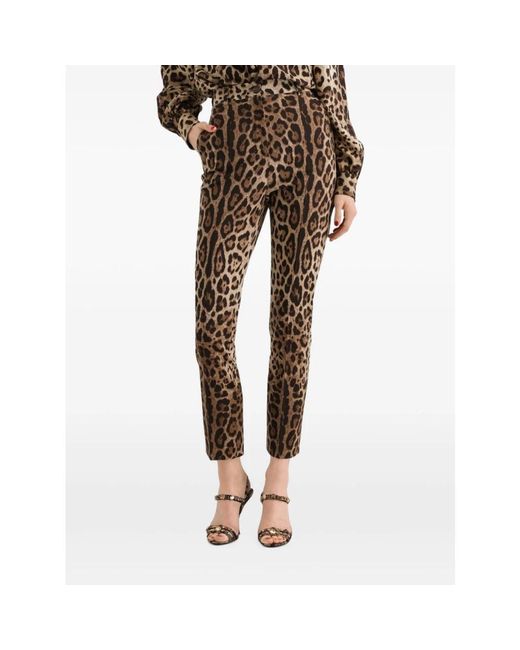 Dolce & Gabbana Brown Slim-Fit Trousers