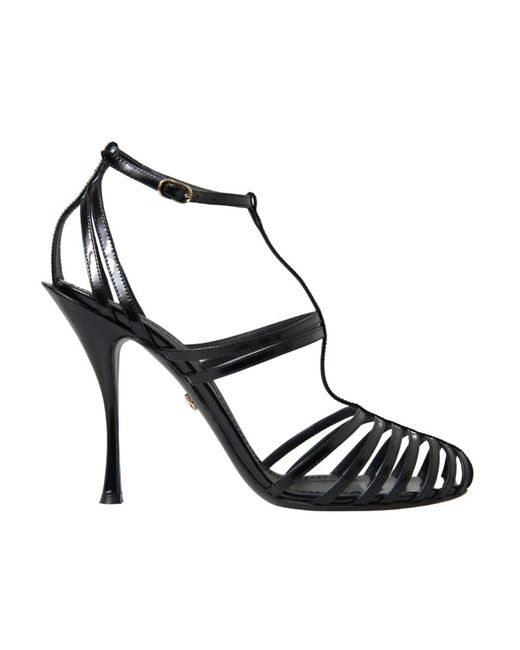 Dolce & Gabbana Black Schwarze stiletto-sandalen