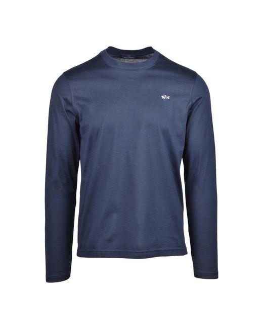 Paul & Shark Blue Long Sleeve T-Shirts for men