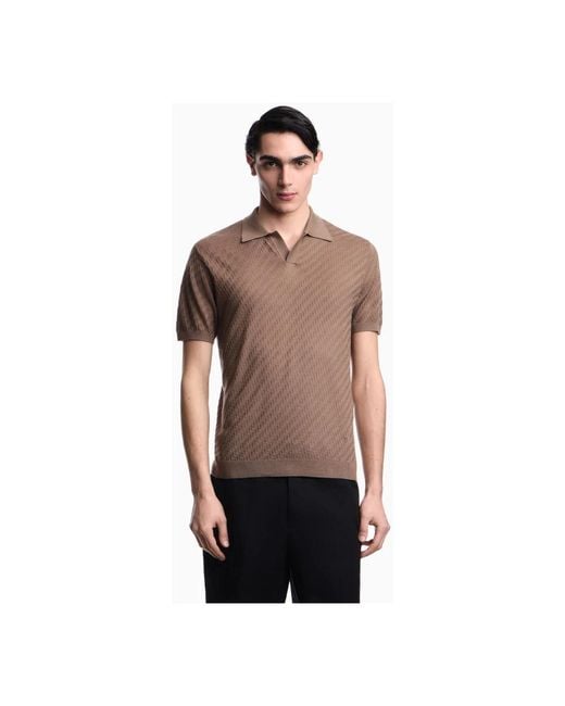 Emporio Armani Brown Polo Shirts for men