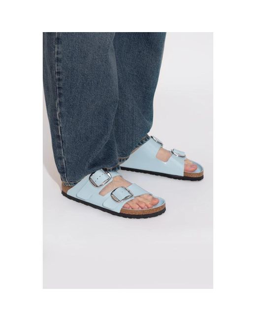 Birkenstock Blue Arizona Big Buckle High Shine Shoes