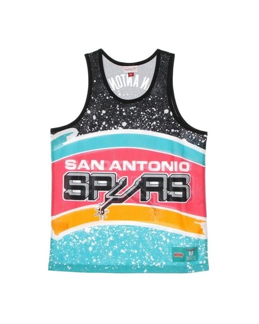 Mitchell & Ness Tops ,Veelkleurig ,Polyester Nba Jumbotron Mesh Tank Top in het Red voor heren