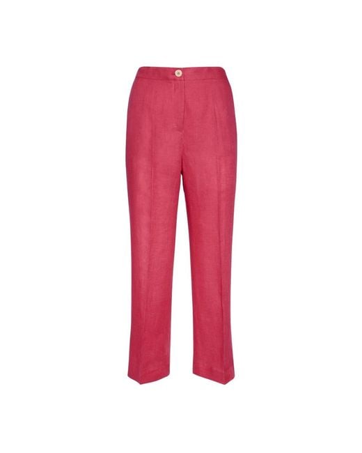 Cropped Trousers Elena Miro de color Red