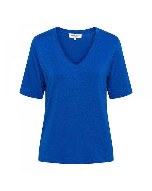 &Co Woman Purple V-ausschnitt jersey top mit kurzen ärmeln,v-ausschnitt jersey top kobaltblau,v-ausschnitt jersey top marineblau &co