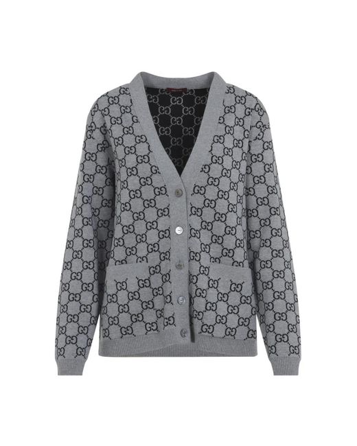 Gucci Gray Wendbare Gg Strickjacke