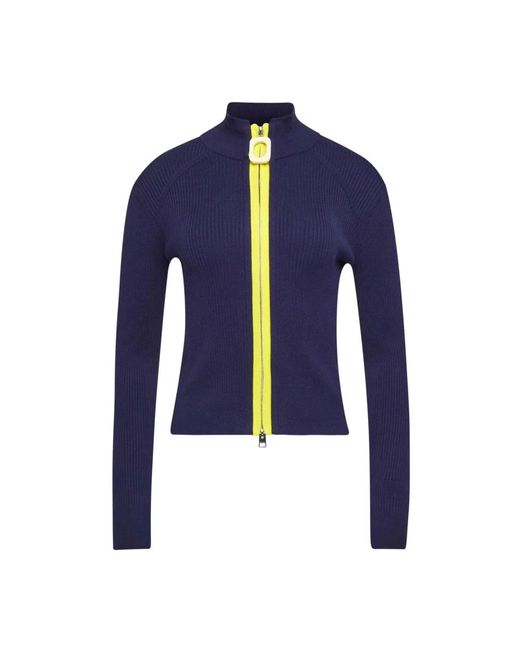 J.W. Anderson Truien & Vesten ,Blauw ,Katoen Blauwe Trui Met Opstaande Kraag in het Blue