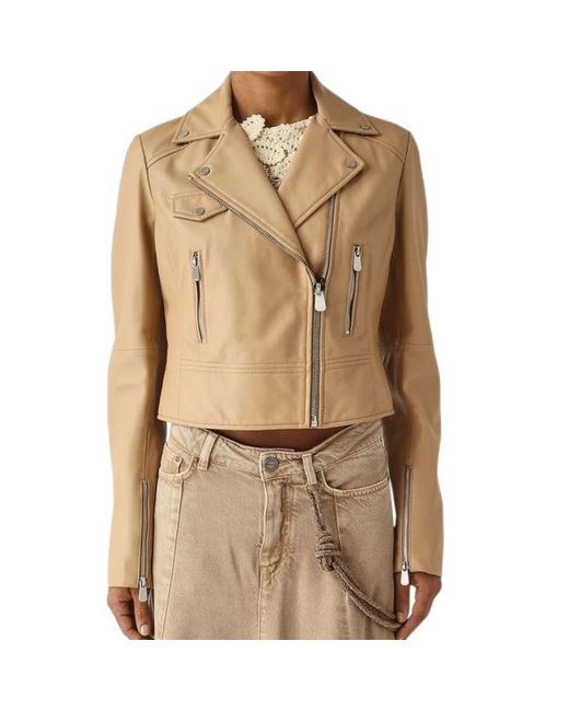 Leather Jackets Pinko de color Natural