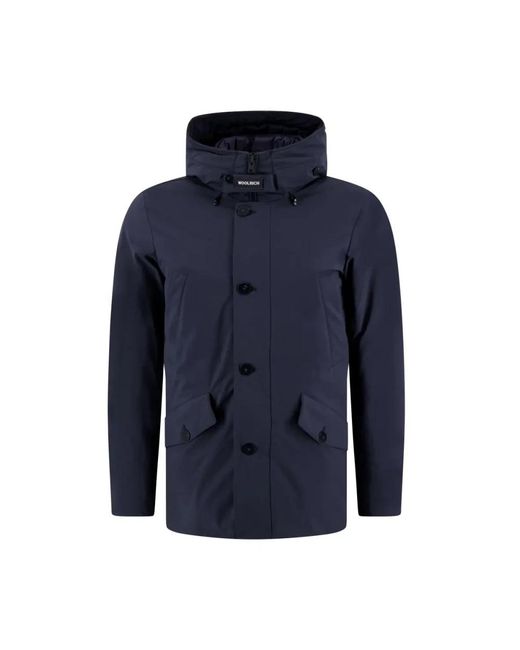 Woolrich Jassen ,Blauw ,Arctic Parka Melton Blauw in het Blue voor heren