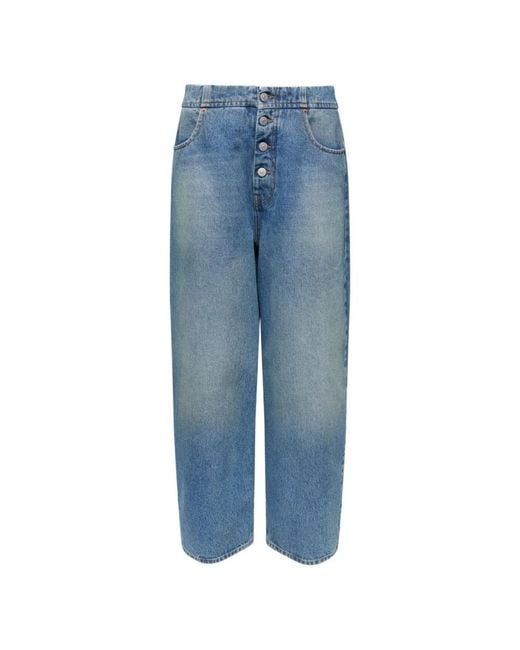 MM6 by Maison Margiela Blue Loose Fit Jeans