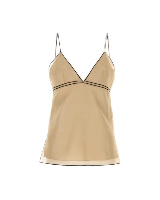 Khaite Natural Sleeveless Tops