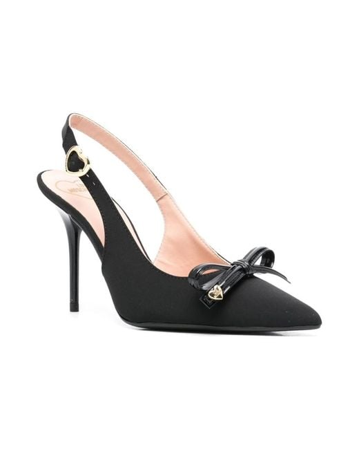 Love Moschino Black Schwarze flache schuhe für frauen