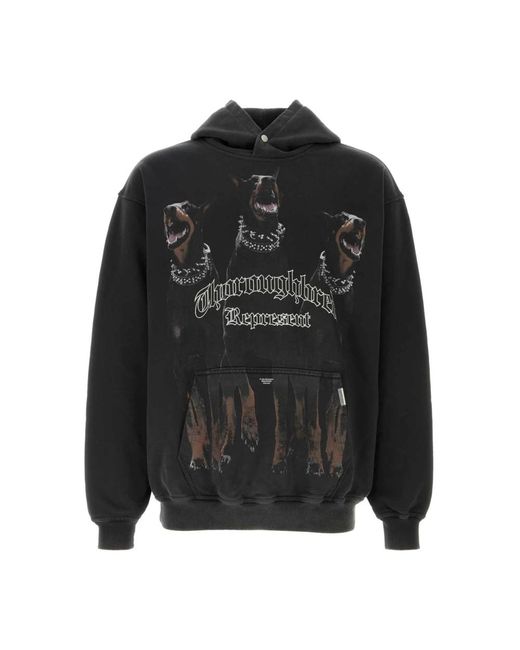 Represent Hoodies & Sweatvesten ,Grijs ,Katoen Thoroughbred Houtskool Katoenen Sweatshirt in het Black voor heren