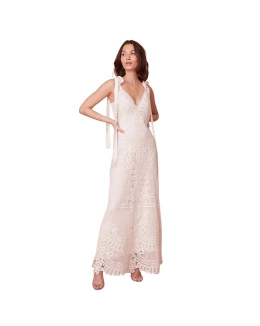 LoveShackFancy Pink Lora Lace Maxi Dress