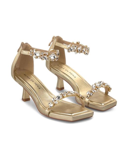 Alma En Pena. Metallic High Heel Sandals