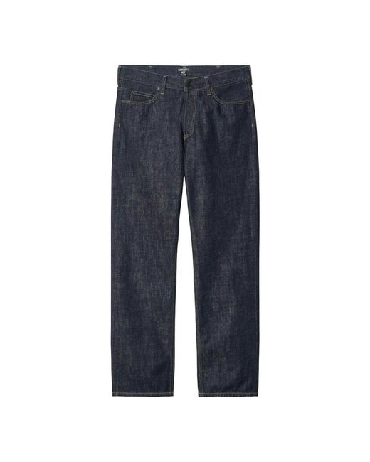 Carhartt Blue Straight Fit Jeans for men
