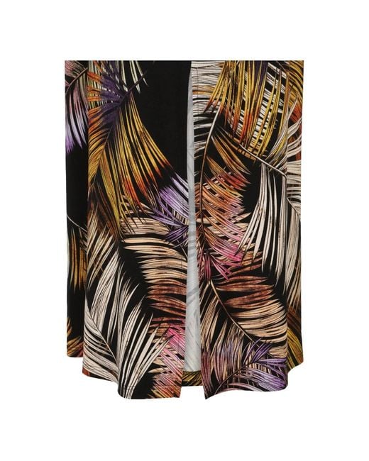 Doris Streich Brown Maxi-Kleid Mit Palmblattmuster
