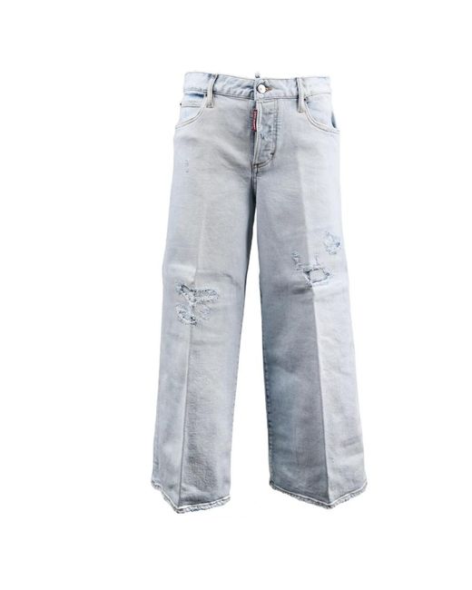 DSquared² Gray Wide Jeans