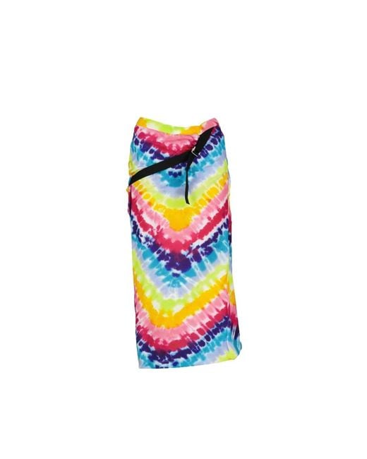 KENZO Rokken ,Veelkleurig ,Leer Rechte Lange Rok in het Multicolor