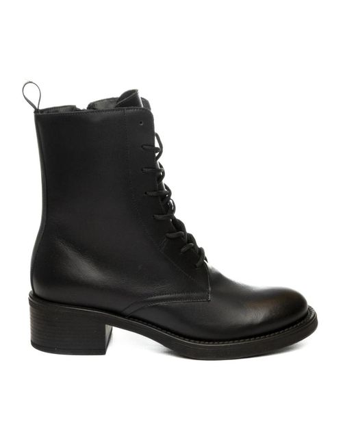 Frau Black Lace-Up Boots