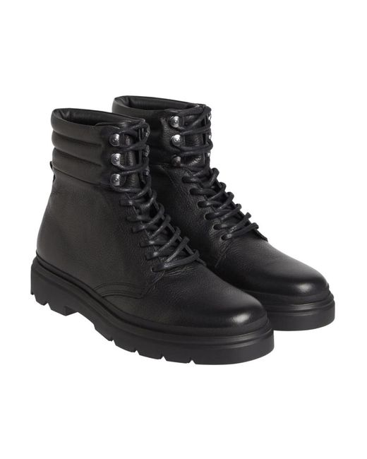 Calvin Klein Black Lace-Up Boots for men